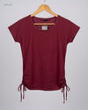 Premium Condition Womens Tshirts | Preloved WE | Maroon Polyester | Thrift Shop for Womens Lahore Pakistan | OTS