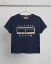 Womens Tshirts | Tommy Hilfiger | Preloved Branded | DarkBlue Cotton | Premium | OTS Thrift Store Islamabad Pakistan