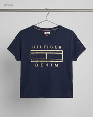 Womens Tshirts | Tommy Hilfiger | Preloved Branded | DarkBlue Cotton | Premium | OTS Thrift Store Islamabad Pakistan