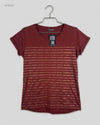 UK Imported secondhand Womens Tshirts - YESSICA brand, Maroon Cotton, Premium condition, for Womens - Online Thrift Store Lahore Pakistan
