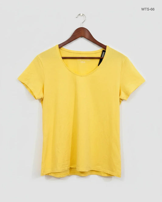 Secondhand Branded Womens Tshirts by Atmosphere, Yellow Cotton fabric, Premium condition, for Women - Online Thrift Shop Karachi Pakistan