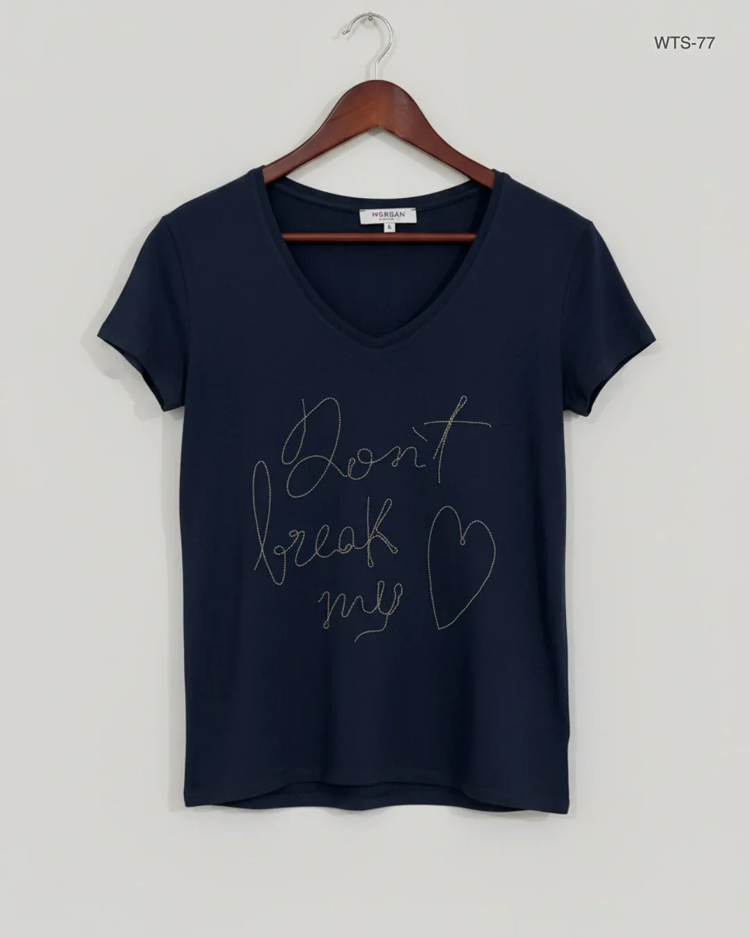 Preloved Premium Womens Tshirts by Morgan, Blue Polyester for Women - OTS Thrift Shop Lahore Pakistan