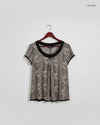 UK Imported secondhand Womens Tshirts - Reva Rofe brand, Black & Beige Polyester, Premium condition, for Women - Online Thrift Store Peshawar Pakistan