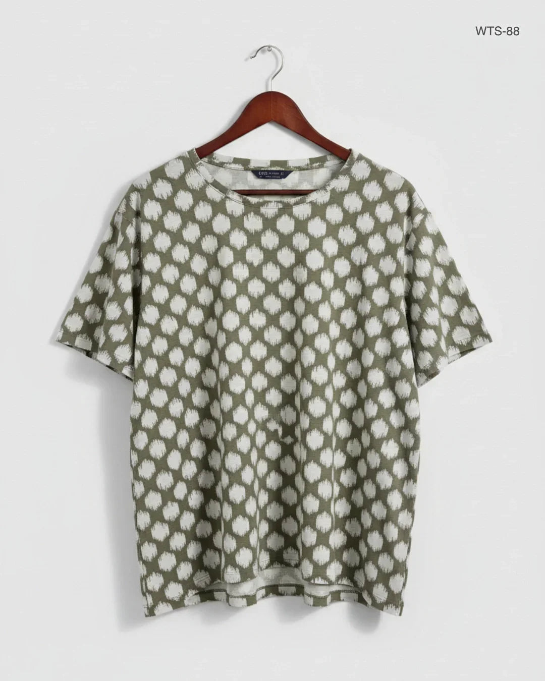 Womens Tshirts | Marks & Spencer | Preloved Branded | Mahndi & White Polyester | Premium | OTS Thrift Store Islamabad Pakistan