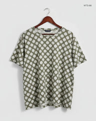 Womens Tshirts | Marks & Spencer | Preloved Branded | Mahndi & White Polyester | Premium | OTS Thrift Store Islamabad Pakistan
