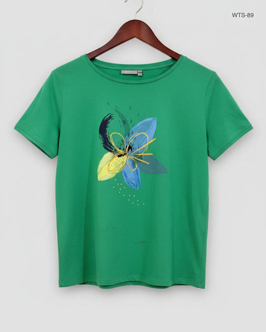 UK Imported secondhand Womens Tshirts - Fransa brand, Green Cotton, Premium condition, for Women - Online Thrift Store Karachi Pakistan