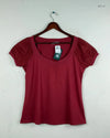 Womens Tshirts | Marks & Spencer | Preloved Branded | Maroon Cotton | Premium Plus | OTS Thrift Store Peshawar Pakistan