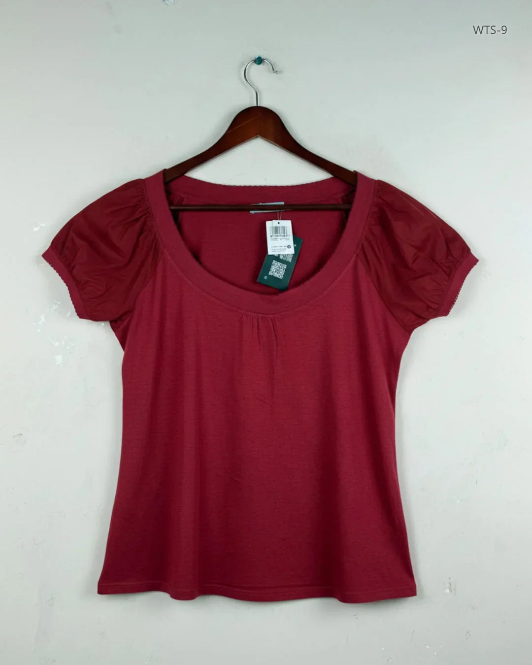 Womens Tshirts | Marks & Spencer | Preloved Branded | Maroon Cotton | Premium Plus | OTS Thrift Store Peshawar Pakistan