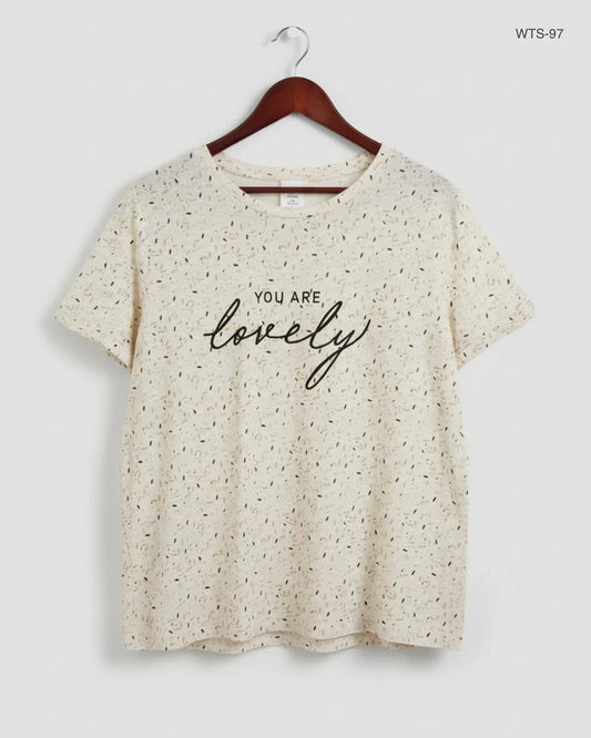 Secondhand Branded Womens Tshirts by TU, OffWhite Cotton fabric, Premium condition, for Women - Online Thrift Shop Peshawar Pakistan