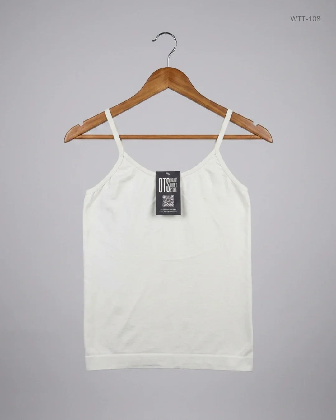 Shop Premium Womens Tank Top by Cut Label | Preloved Branded Clothes | OffWhite Polyester | Womens | OTS Thrift Store Peshawar Pakistan
