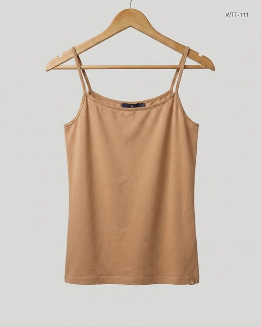 Premium Condition Womens Tank Top | Preloved Cut Label | Beige Cotton | Thrift Shop for Womens Lahore Pakistan | OTS