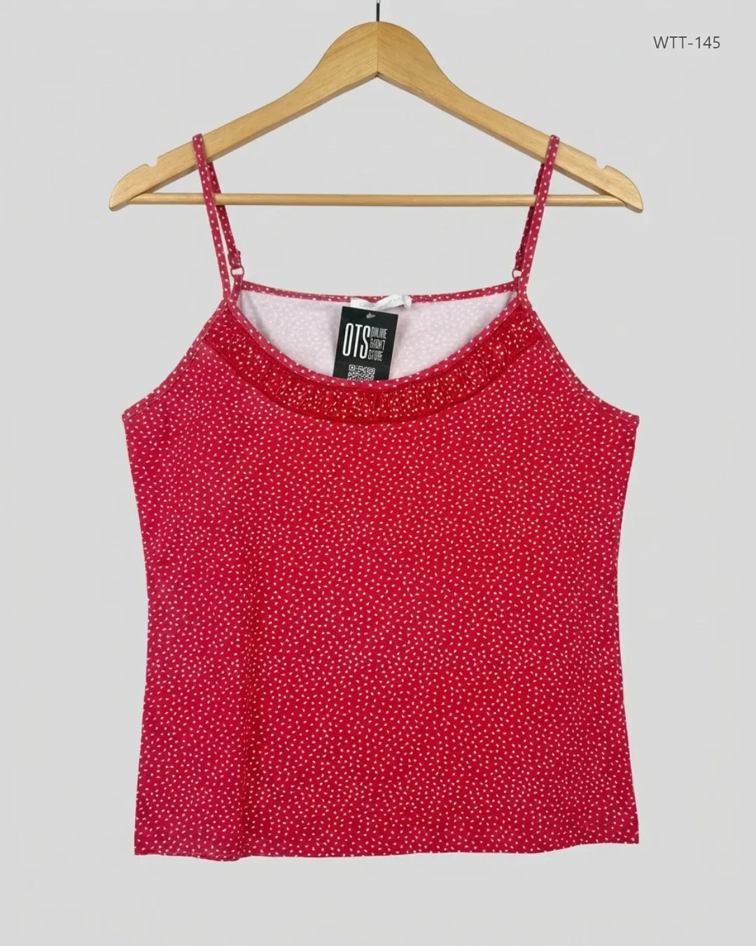 Preloved Premium Womens Tank Top by LIBERTY ISLAND, Red Cotton for Womens - OTS Thrift Shop Islamabad Pakistan