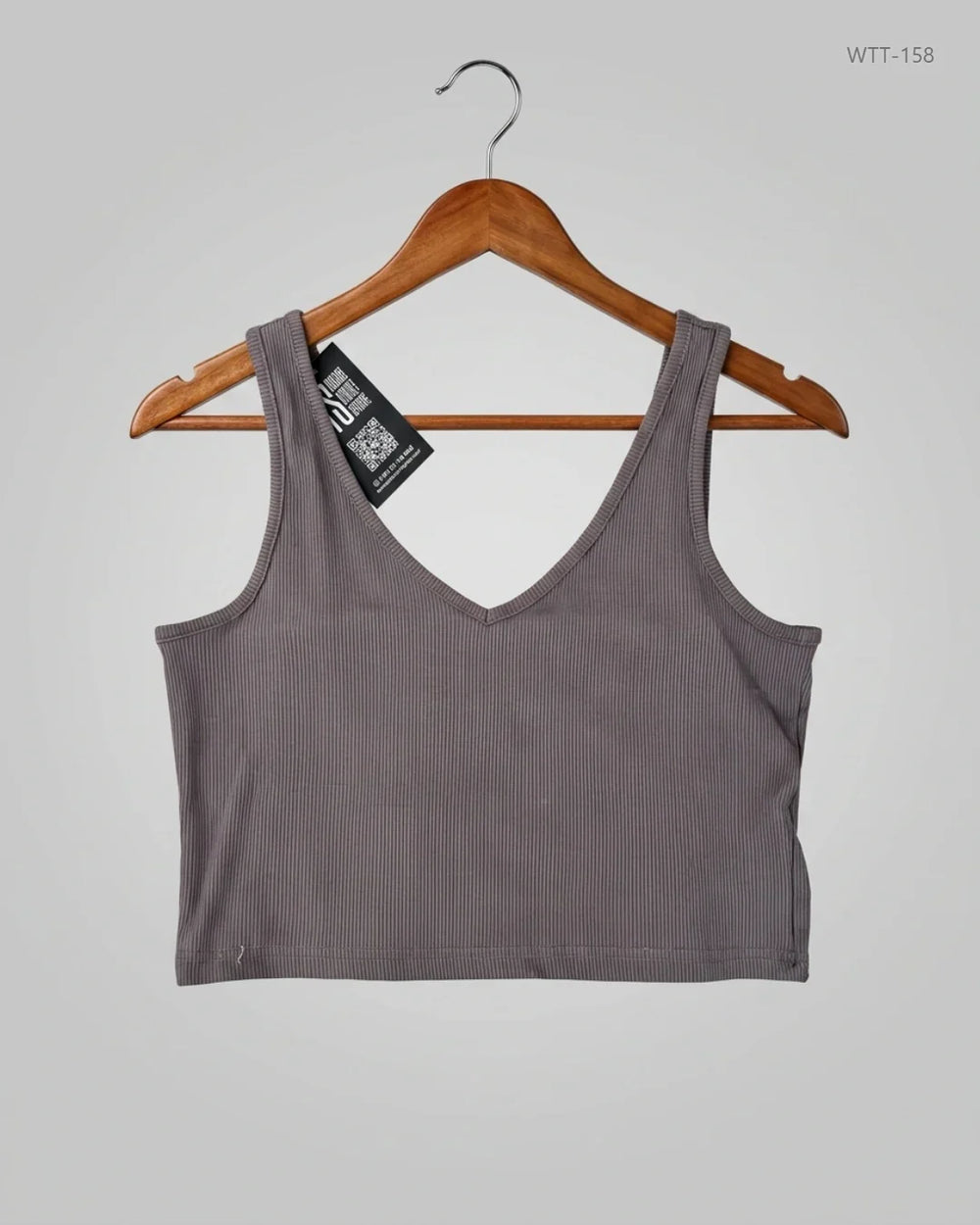Secondhand Branded Womens Tank Top by CUT LABEL, Gray Polyester fabric, Premium condition, for Womens - Online Thrift Shop Peshawar Pakistan