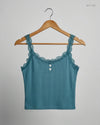 Premium Condition Womens Tank Top | Preloved CUT LABEL | Teal Polyester | Thrift Shop for Womens Karachi Pakistan | OTS