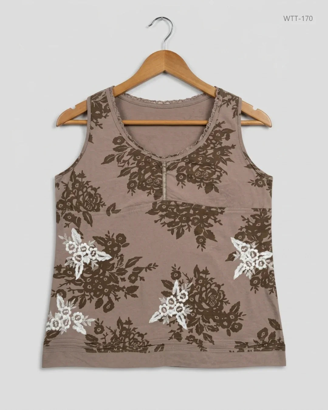 Preloved Premium Plus Womens Tank Top by TU, Brown Cotton for Womens - OTS Thrift Shop Karachi Pakistan