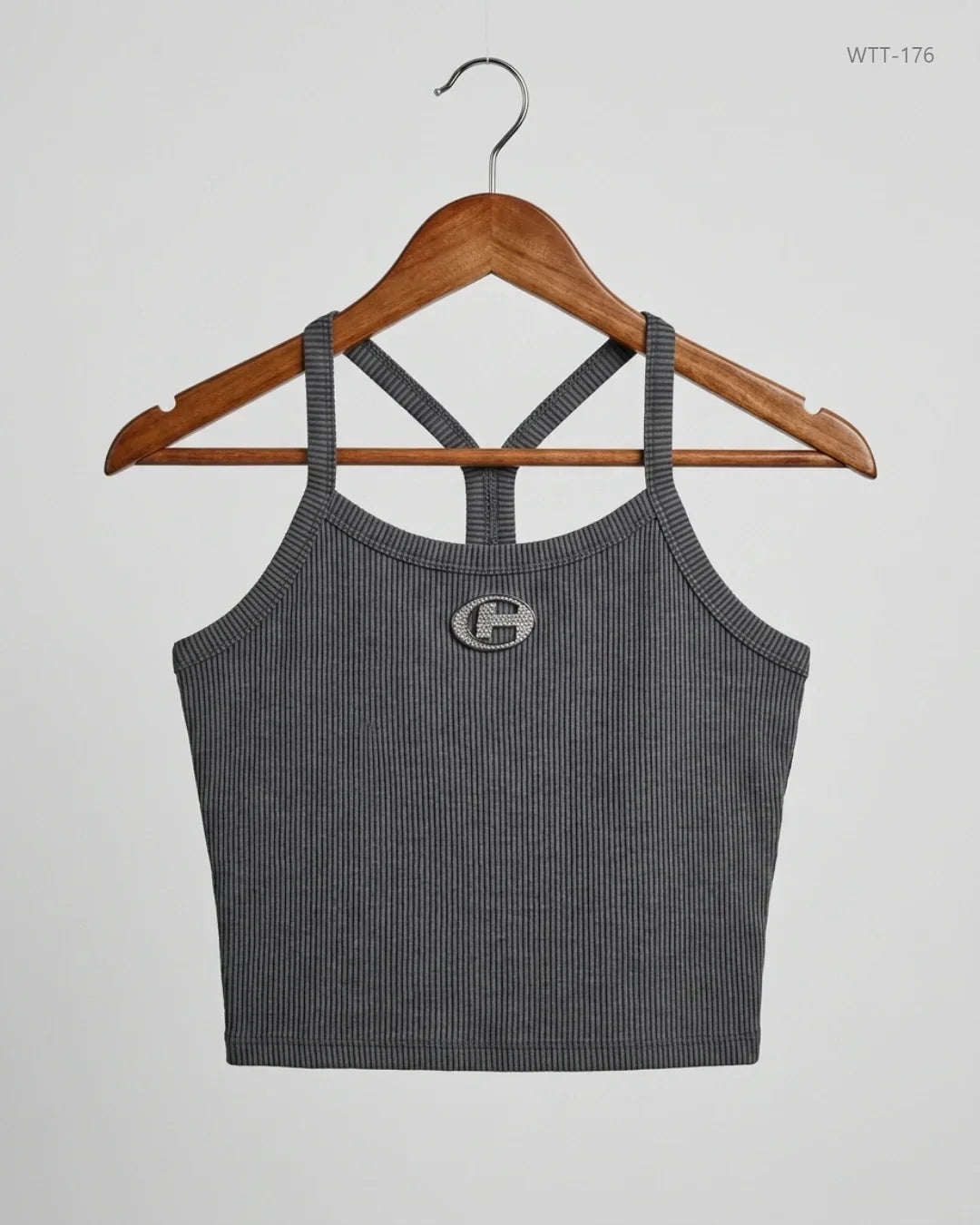 Womens Tank Top | Shein | Preloved Branded | Gray Cotton | Good | OTS Thrift Store Peshawar Pakistan