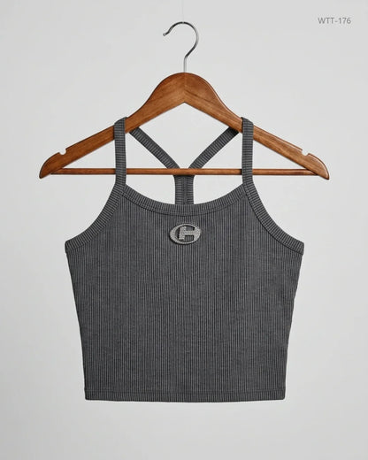 Womens Tank Top | Shein | Preloved Branded | Gray Cotton | Good | OTS Thrift Store Peshawar Pakistan