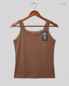 Womens Tank Top | Unknow | Preloved Branded | Brown Polyester | Premium | OTS Thrift Store Islamabad Pakistan