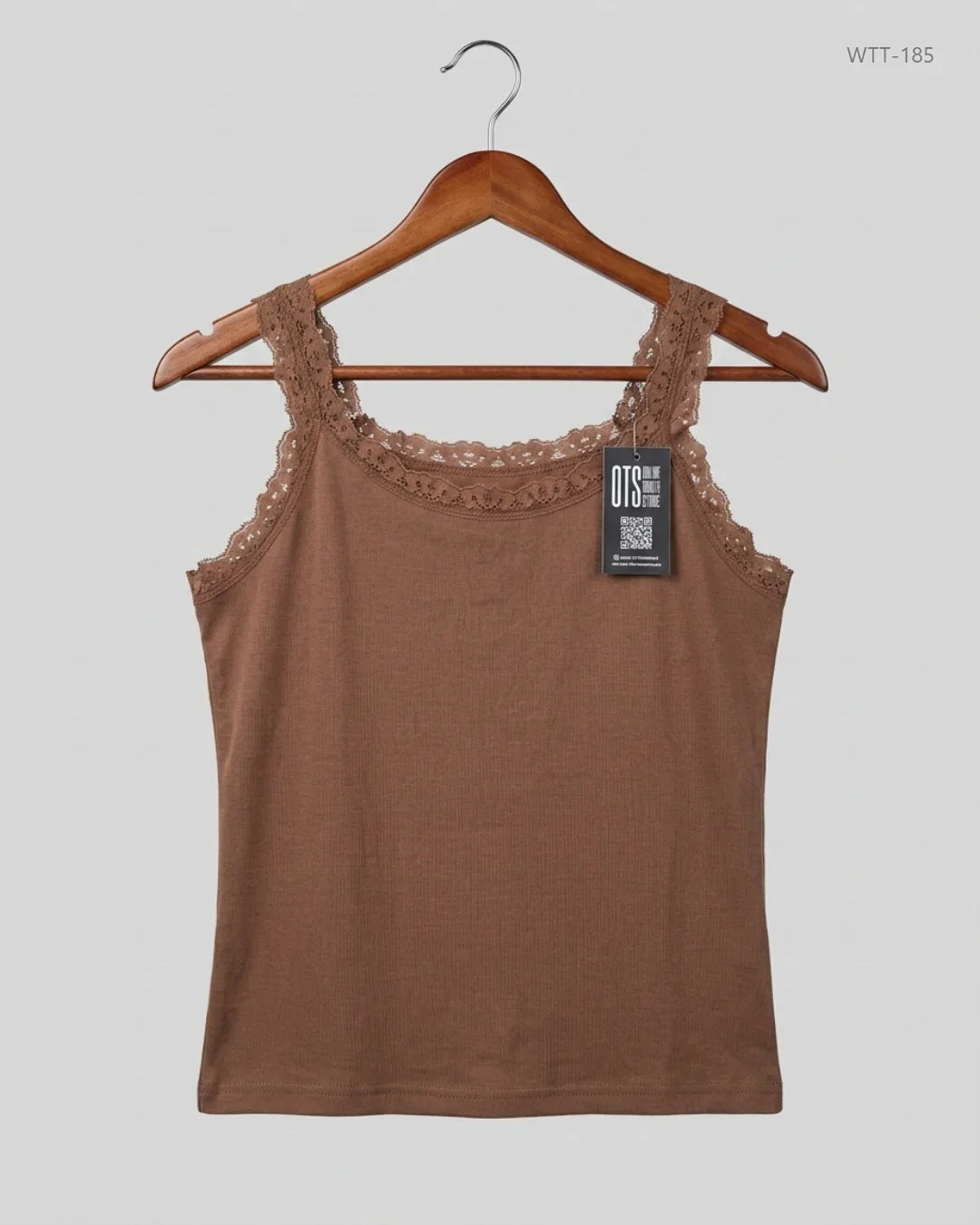 Womens Tank Top | Unknow | Preloved Branded | Brown Polyester | Premium | OTS Thrift Store Islamabad Pakistan