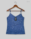 UK Imported secondhand Womens Tank Top - Peacocks brand, Blue Polyester, Premium condition, for Womens - Online Thrift Store Karachi Pakistan
