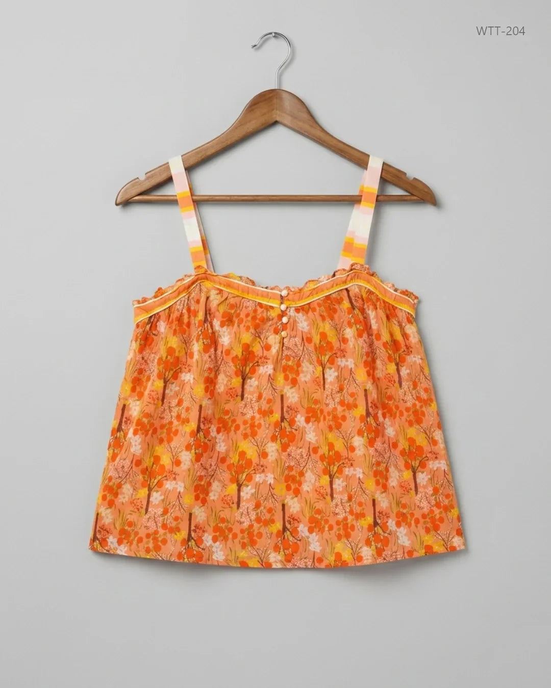 UK Imported secondhand Womens Tank Top - CUT LABEL brand, Orange Cotton, Premium condition, for Womens - Online Thrift Store Peshawar Pakistan