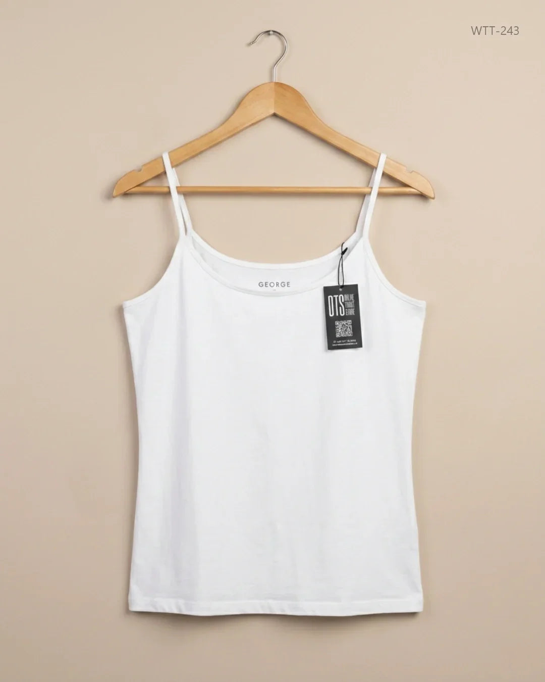 Womens Tank Top | George | Preloved Branded | White Cotton | Premium | OTS Thrift Store Peshawar Pakistan