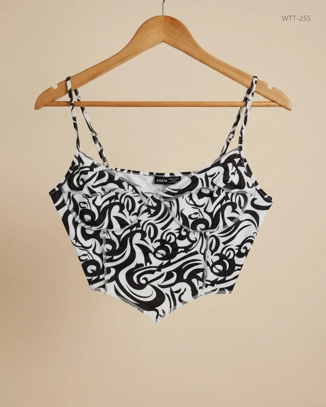 Premium Condition Womens Tank Top | Preloved Shein | Black & White Polyester | Thrift Shop for Womens Islamabad Pakistan | OTS