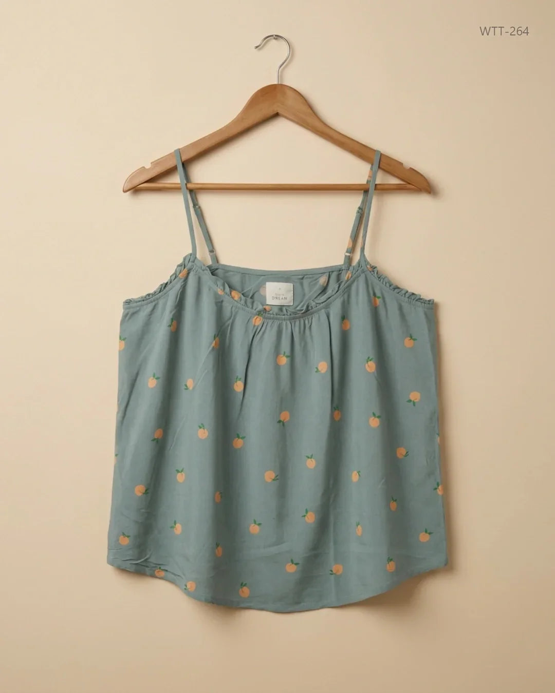 UK Imported secondhand Womens Tank Top - Time to Dream brand, Olive Viscose, Premium condition, for Womens - Online Thrift Store Islamabad Pakistan