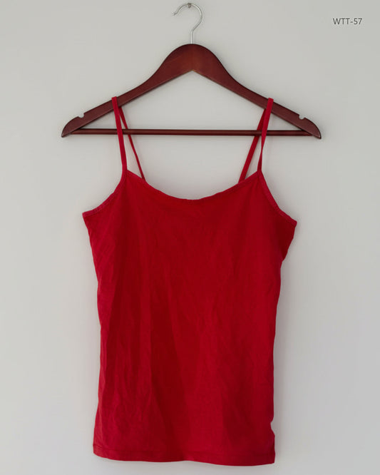 UK Imported secondhand Womens Tank Top - F&F brand, Red Cotton, Premium condition, for Womens - Online Thrift Store Lahore Pakistan