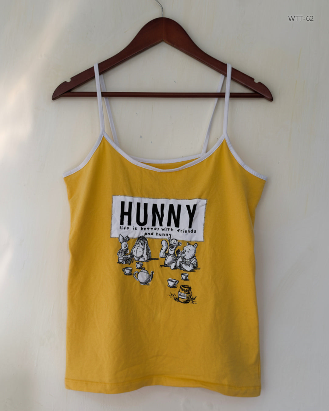 Preloved Premium Womens Tank Top by Disney, Yellow Cotton for Womens - OTS Thrift Shop Karachi Pakistan