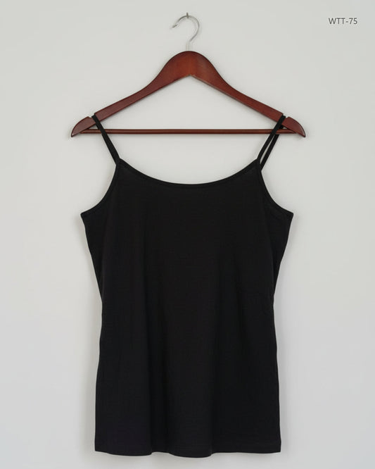 Good Condition Womens Tank Top | Preloved Unknown | Black Cotton | Thrift Shop for Womens Lahore Pakistan | OTS