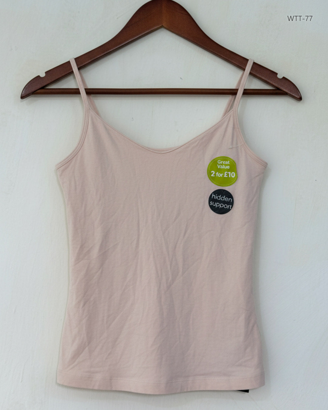 Preloved Premium Womens Tank Top by BHS, Beige Cotton for Womens - OTS Thrift Shop Lahore Pakistan