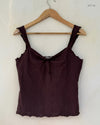 Shop Premium Womens Tank Top by Per Una | Preloved Branded Clothes | Brown Cotton | Womens | OTS Thrift Store Karachi Pakistan