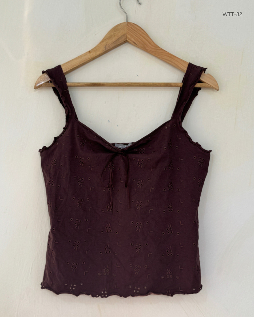 Shop Premium Womens Tank Top by Per Una | Preloved Branded Clothes | Brown Cotton | Womens | OTS Thrift Store Karachi Pakistan