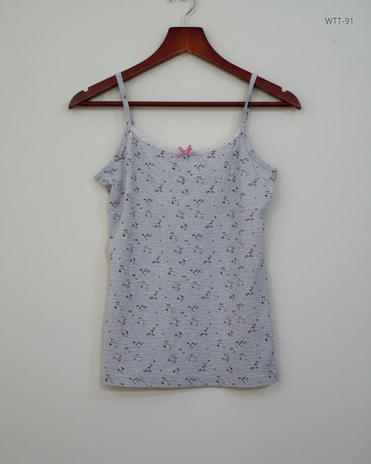 UK Imported secondhand Womens Tank Top - DUNNES brand, Grey Cotton, Premium condition, for Womens - Online Thrift Store Peshawar Pakistan